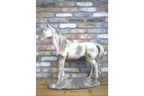 Rustic MGO Horse Garden Statue - Antique White Shabby Chic Lawn Ornament