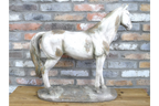Rustic MGO Horse Garden Statue - Antique White Shabby Chic Lawn Ornament