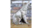 Rustic MGO Sitting Fox Statue - Antique White Shabby Chic Lawn Ornament