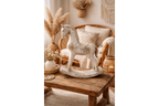 Rustic MGO Rocking Horse Sculpture - Antique White Shabby Chic Decor