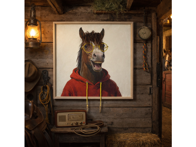Horse In A Red Hoodie