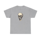 Laughing Skull Printed T-Shirt 100% Cotton Novelty Scary Halloween Tee Sport Grey