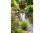 Rusty Butterfly Ball Stake