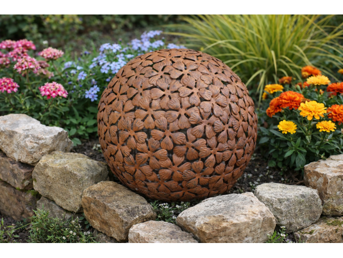 Rusty Flower Ball - Medium