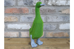 Green Flocked Duck Garden Planter Novelty Moss Effect Bird Flower Pot