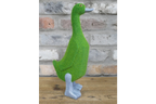Green Flocked Duck Garden Planter Novelty Moss Effect Bird Flower Pot