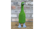 Green Flocked Duck Garden Planter Novelty Moss Effect Bird Flower Pot