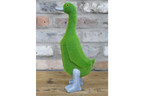 Green Flocked Duck Garden Planter Novelty Moss Effect Bird Flower Pot