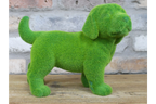 Green Flocked Dog Garden Planter Novelty Moss Effect Puppy Flower Pot