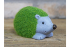 Green Flocked Hedgehog Garden Planter Novelty Moss Effect Flower Pot