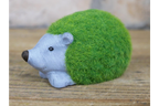 Green Flocked Hedgehog Garden Planter Novelty Moss Effect Flower Pot