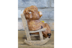 Cute Highland Cow in Rocking Chair Ornament – Resin Calf Figurine Home Decor