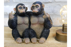 Funny Cheeky Chimpanzees Middle Finger Ornament Rude Monkey Figurine