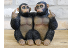 Funny Cheeky Chimpanzees Middle Finger Ornament Rude Monkey Figurine