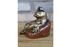 Cool Frog with Sunglasses Resin Ornament Funny Smoking Toad Figurine