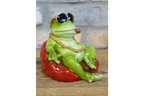 Cool Green Frog with Sunglasses Resin Ornament Smoking Toad Figurine