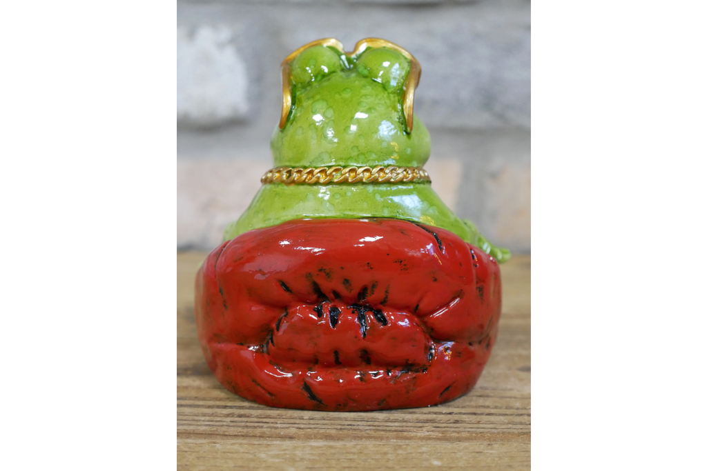 Cool Green Frog with Sunglasses Resin Ornament Smoking Toad Figurine