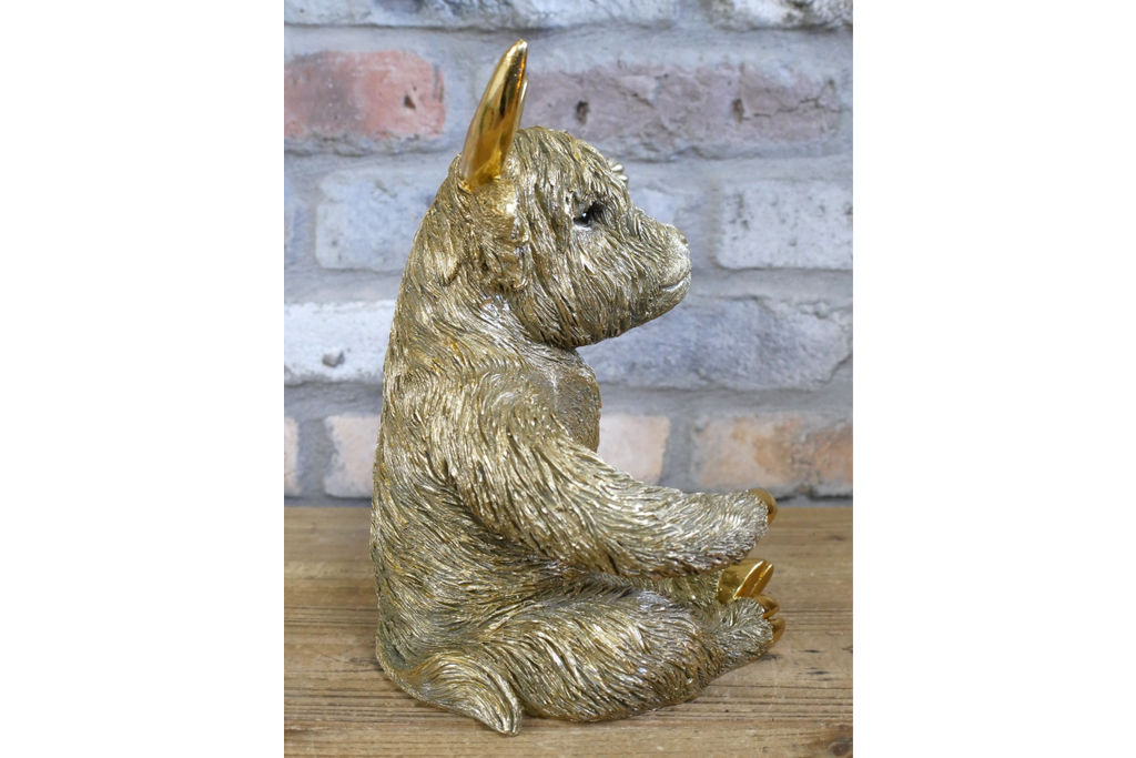 Gold Highland Cow Wine Bottle Holder Funny Drink Glass Stand Ornament