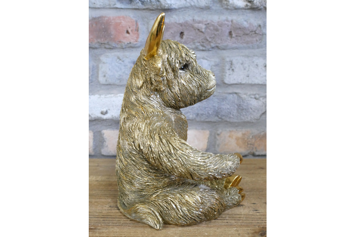 Gold Highland Cow Wine Bottle Holder Funny Drink Glass Stand Ornament