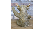 Gold Highland Cow Wine Bottle Holder Funny Drink Glass Stand Ornament