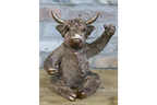 Bronze Highland Cow Wine Bottle Holder Funny Drink Glass Stand Ornament