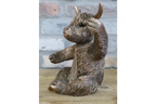 Bronze Highland Cow Wine Bottle Holder Funny Drink Glass Stand Ornament