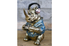 Gamer Rhino Resin Ornament Funny Gaming Rhinoceros Controller Figurine