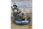 Gamer Highland Cow Resin Ornament Funny Gaming Calf Pool Float Figurine