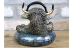 Gamer Highland Cow Resin Ornament Funny Gaming Calf Pool Float Figurine