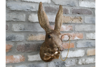 Gold Hare Wall Mount Monocle Bow Tie Rabbit Head Sculpture