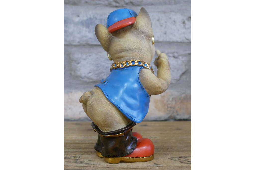 Funny French Bulldog Middle Finger Ornament Rude Frenchie Dog Figurine