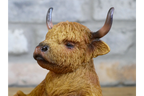 Meditating Highland Cow Ornament Zen Yoga Calf Resin Figurine