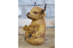 Meditating Highland Cow Ornament Zen Yoga Calf Resin Figurine