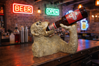 Funny Gold Monkey Wine Bottle Holder Chimp Beer Countertop Display