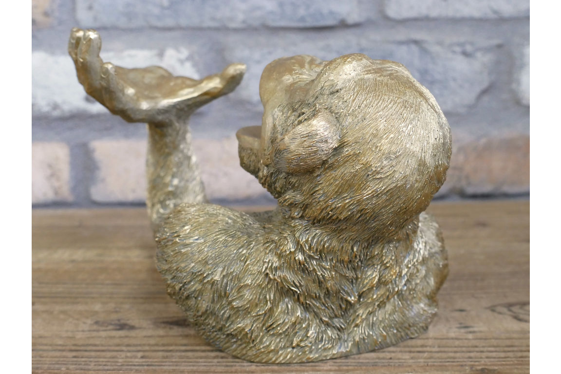 Funny Gold Monkey Wine Bottle Holder Chimp Beer Countertop Display