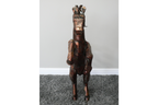Large Rearing Horse Metal Garden Statue Rustic Bronze Stallion Sculpture