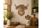 Rustic Metal Highland Cow Wall Art - Laser Cut Garden & Home Decor