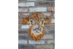 Rustic Metal Highland Cow Wall Art - Laser Cut Garden & Home Decor
