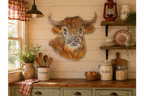 Rustic Metal Highland Cow Wall Art - Laser Cut Garden & Home Decor