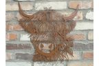 Rustic Metal Highland Cow Wall Art - Laser Cut Garden & Home Decor