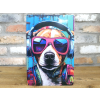 DJ Dog Street Art Metal Sign - Vibrant Graffiti Canine Wall Art Plaque