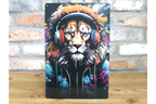 DJ Lion Street Art Metal Sign - Vibrant Graffiti Animal Wall Art Plaque