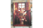 Spotted Cow on Toilet Canvas Print - Funny Bathroom Wall Art Decor