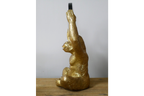 Gold Chimpanzee Vanity Mirror Figurine - Quirky Resin Monkey Desk Decor