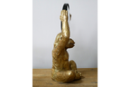 Gold Chimpanzee Vanity Mirror Figurine - Quirky Resin Monkey Desk Decor