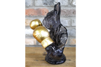 Gold Boxing French Bulldog Bust - Quirky Smoke Resin Frenchie Dog Statue