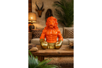 Gold Boxing Lion Torso Bust - Large Orange Resin King Animal Sculpture