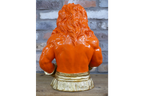 Gold Boxing Lion Torso Bust - Large Orange Resin King Animal Sculpture