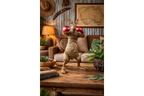 Red Boxing Kangaroo Statue - Quirky Gold Resin Australian Animal Decor