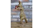 Red Boxing Kangaroo Statue - Quirky Gold Resin Australian Animal Decor